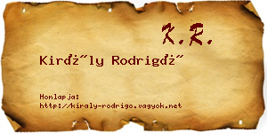 Király Rodrigó névjegykártya